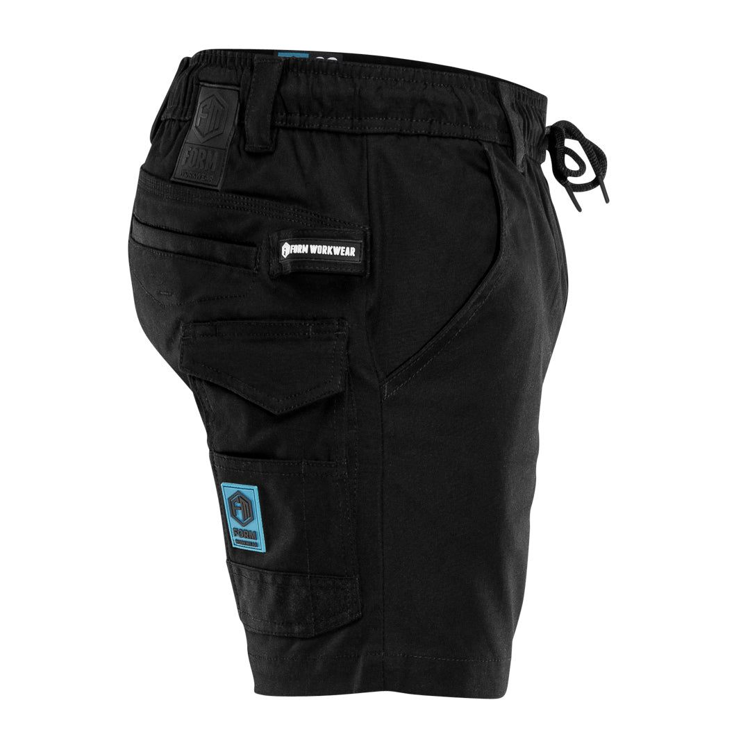 FB3 | Elastic Work Shorts -Black