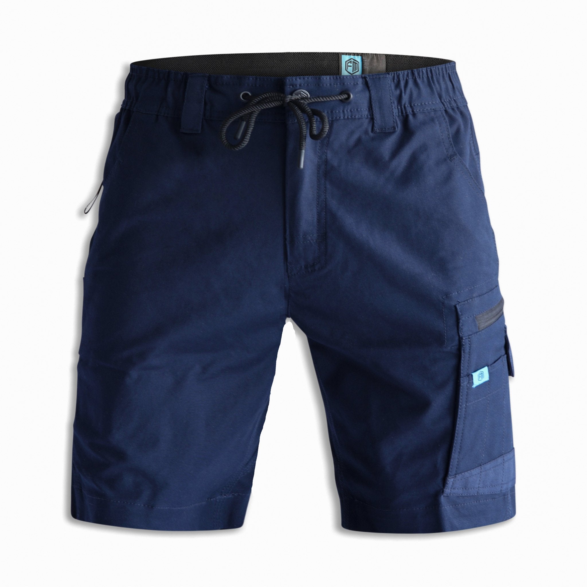 S2 NDUR navy work shorts, front view
