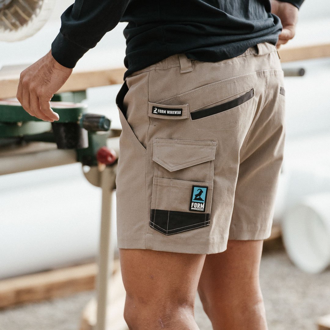 khaki workwear shorts