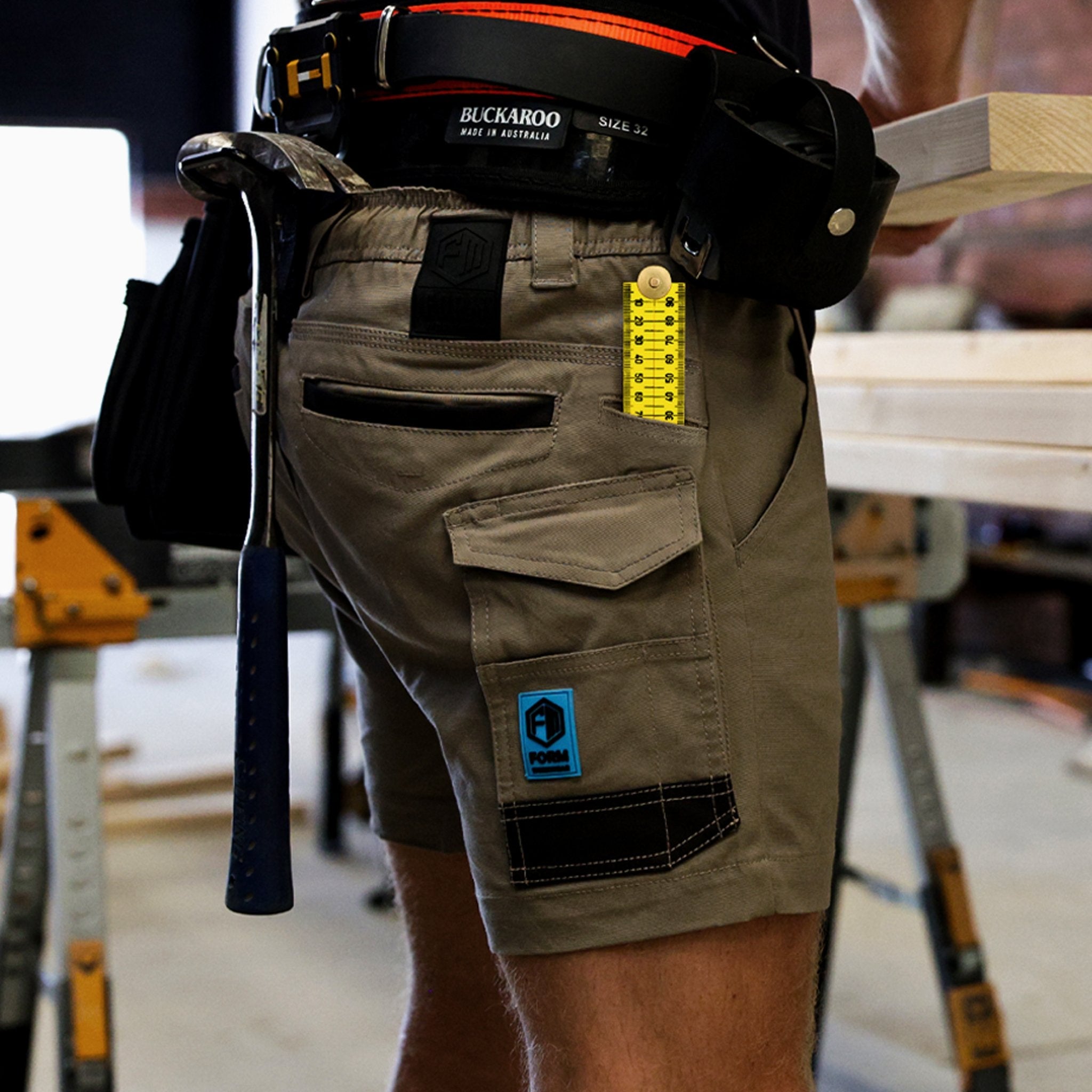 khaki workwear shorts