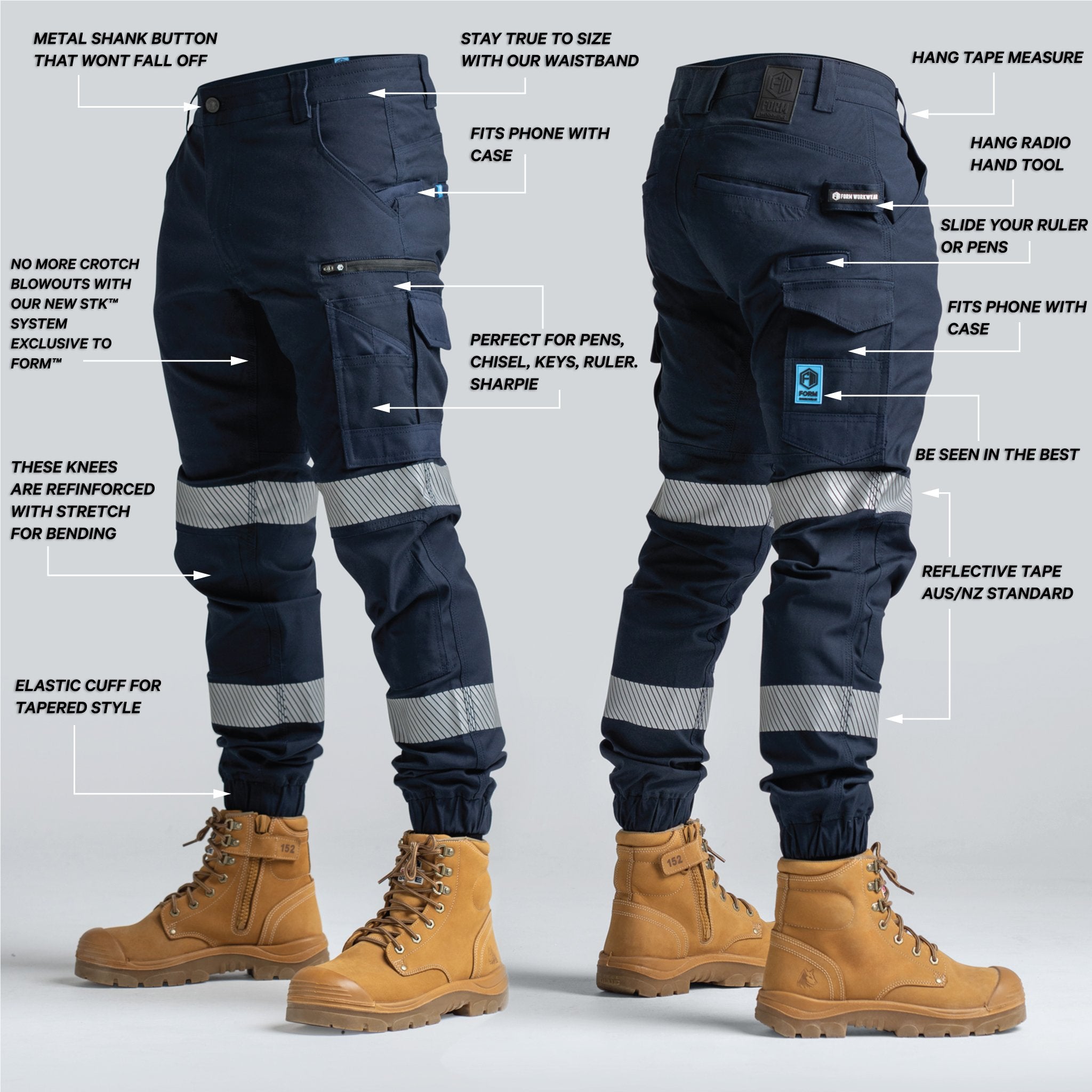 FB1T | Cuff Work Pant -NavyT