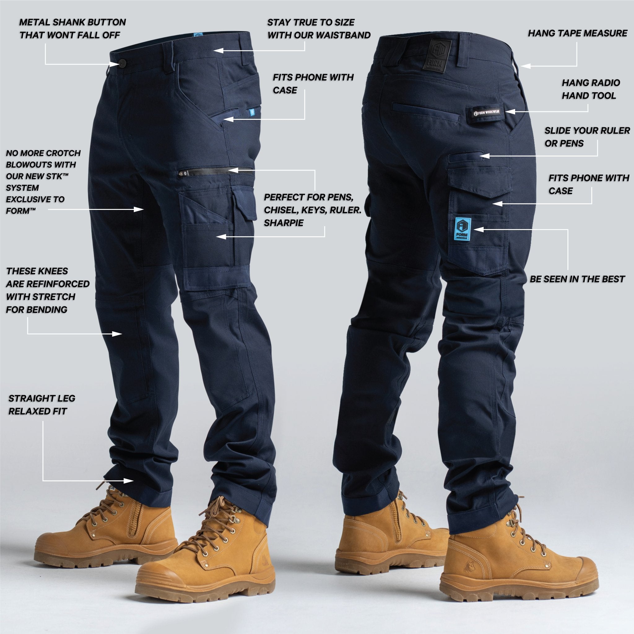 FB2 | Straight Work Pant -Navy