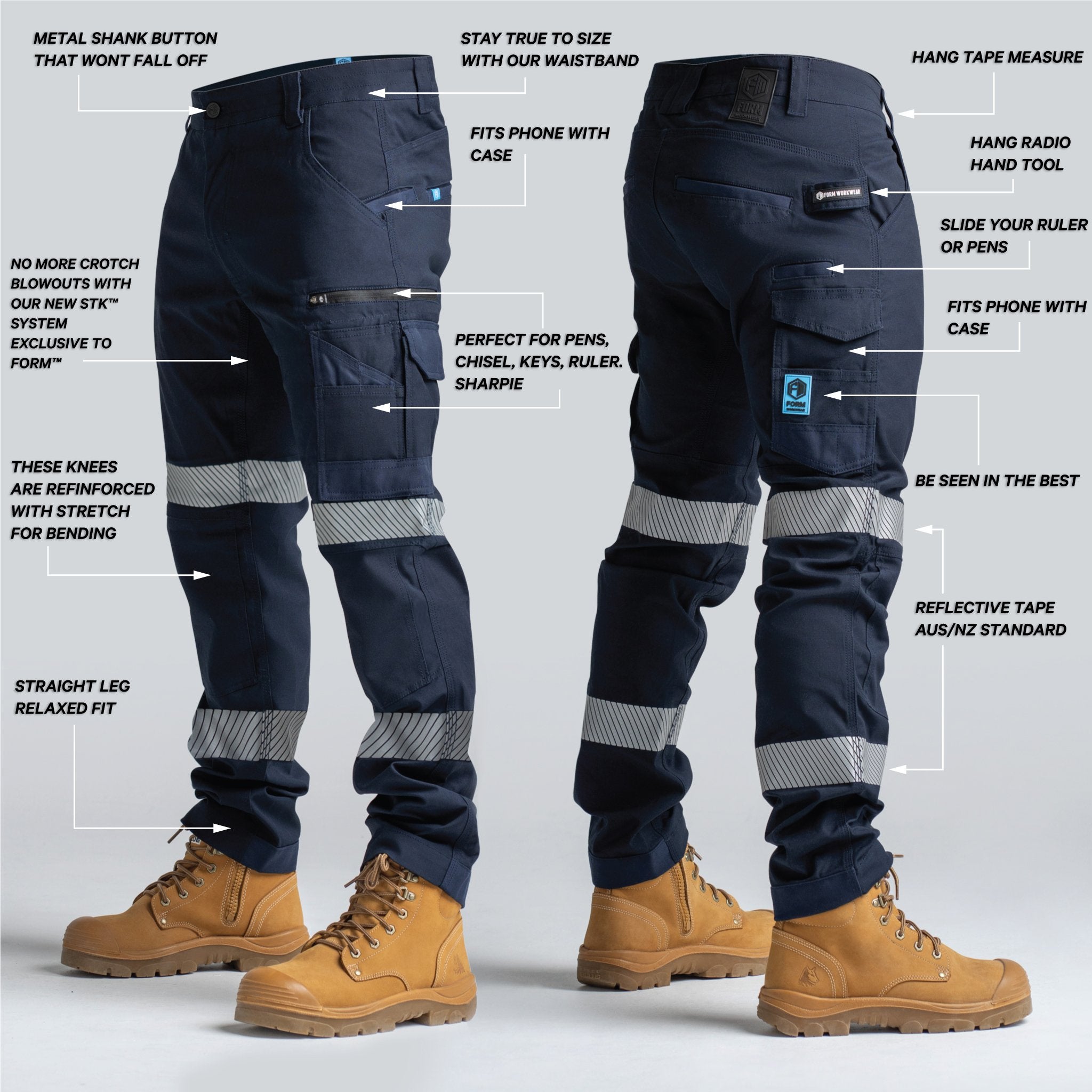 FB2T | Straight Work Pant-NavyT