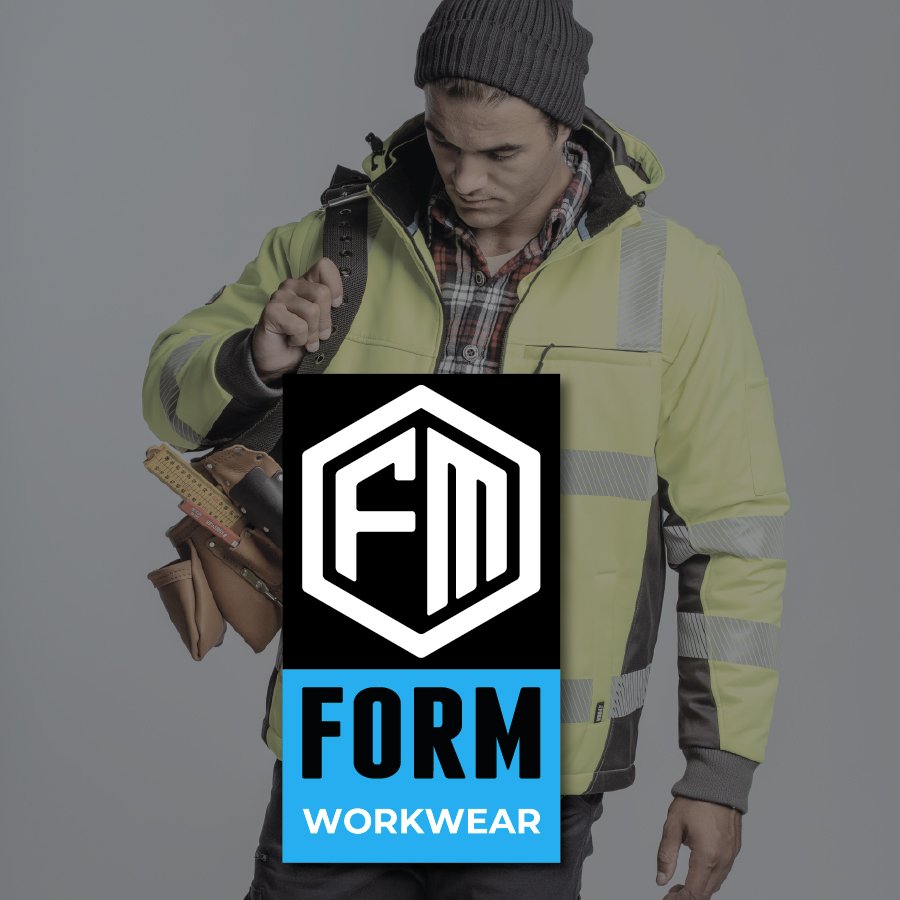 taped hi vis soft shell jacket form workwear logo