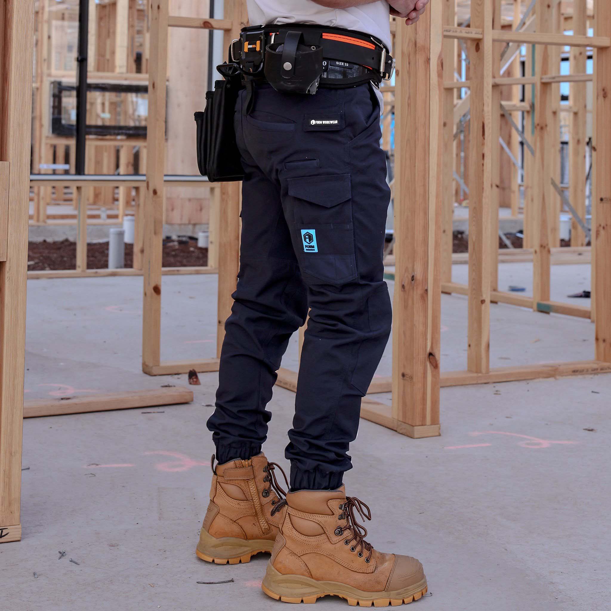 Mens Work Cargo Pants FB1 Navy Work Pants – Heavy-Duty, Durable