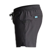 Left side view of FORM Workwear S4 black work shorts with utility pocket