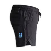 Right side view of FORM Workwear S4 black work shorts designed for tradies