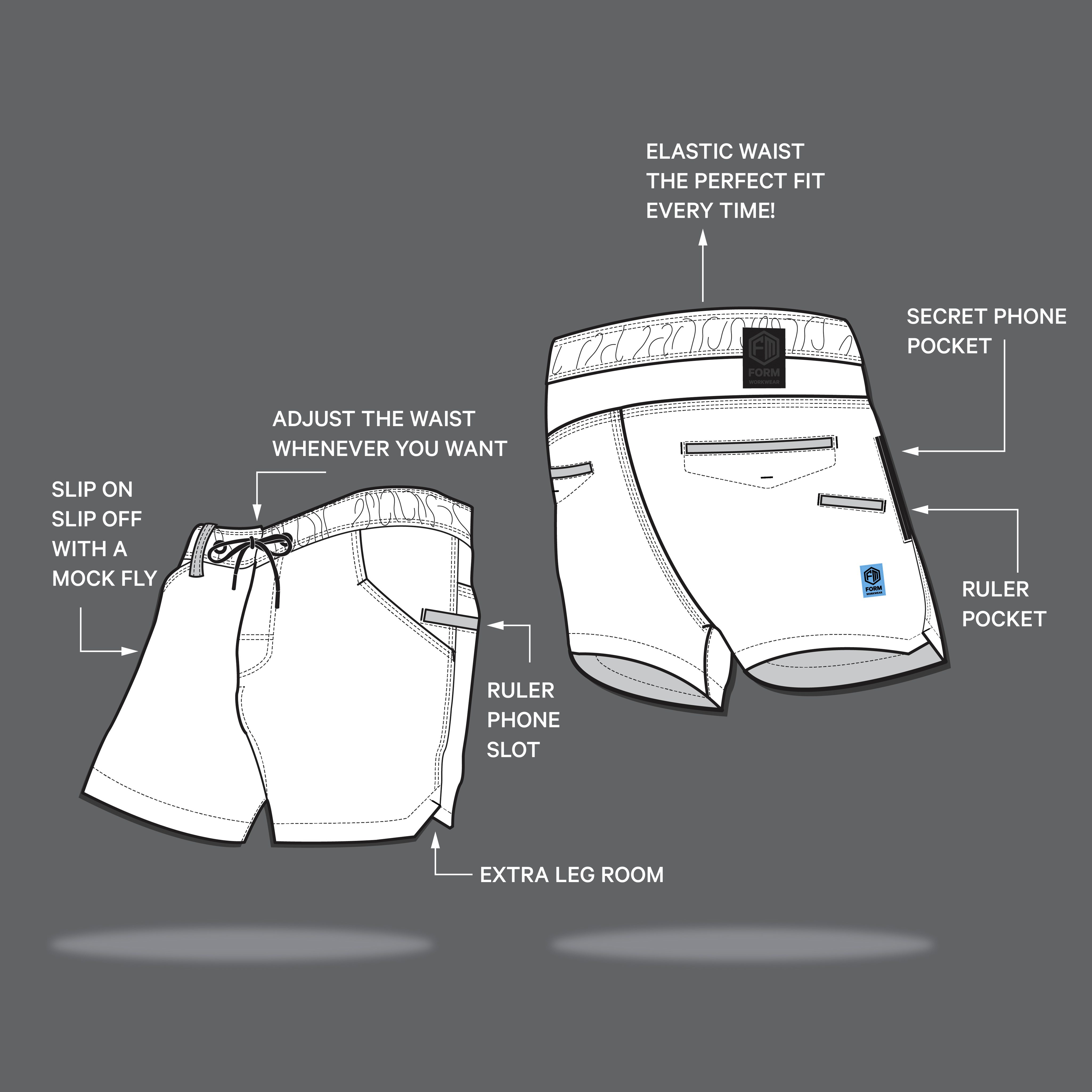 S4 | NYTX™ Stretch Work Shorts – Khaki