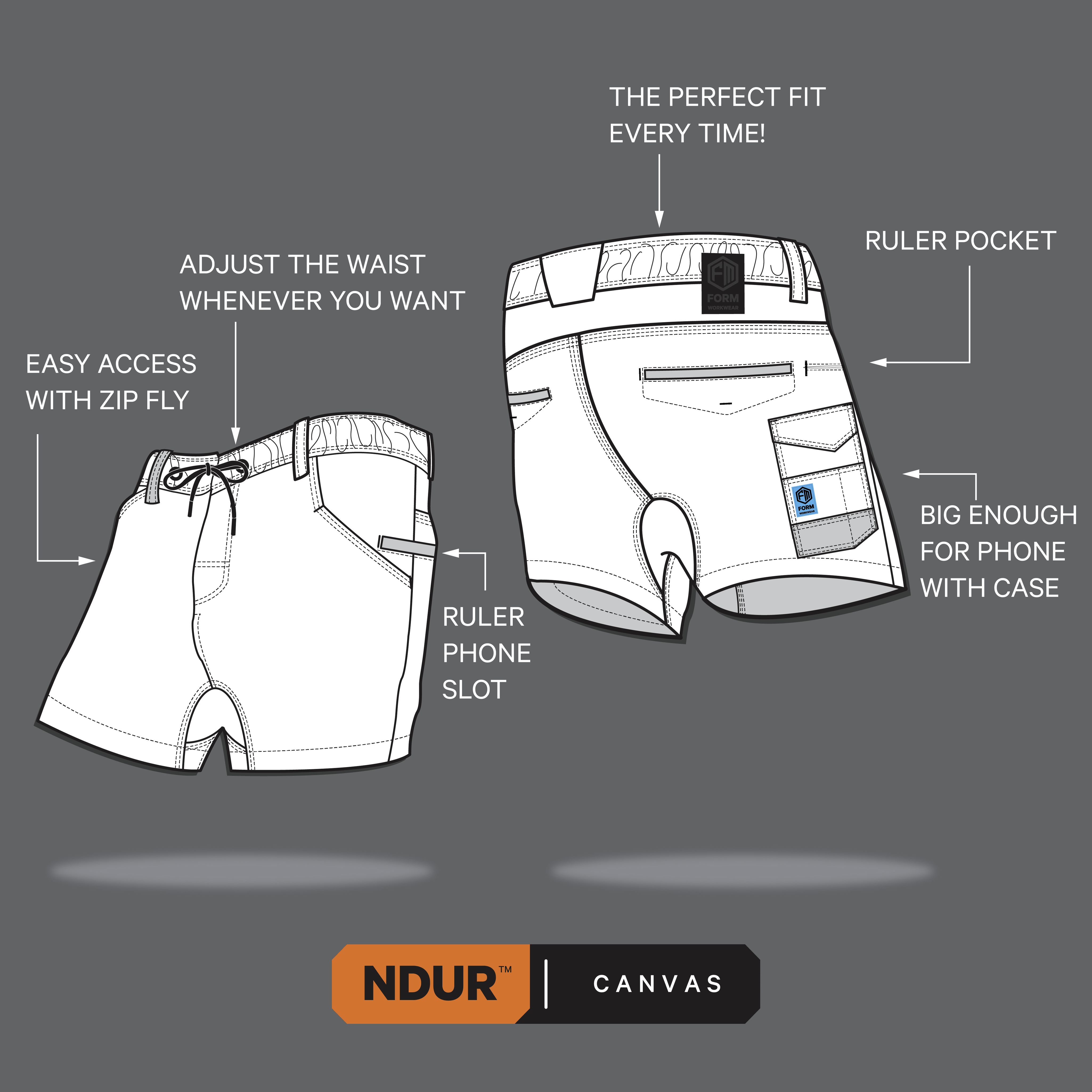 S1 NDUR™ Work Short – Khaki