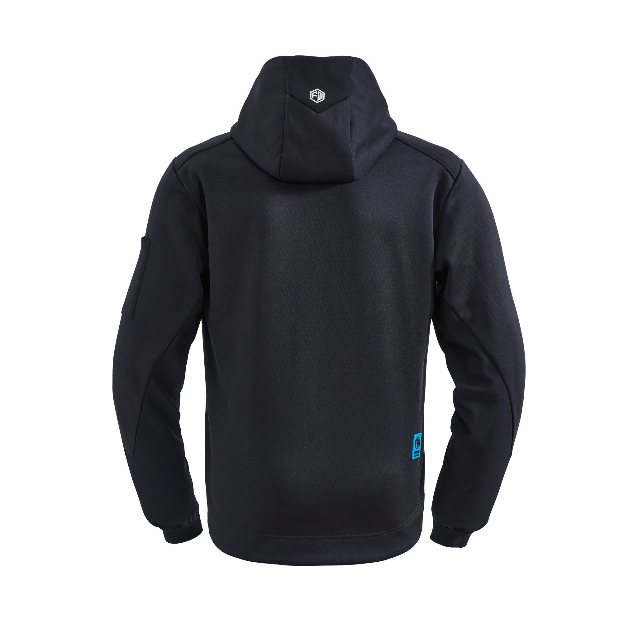 T4 DEXR work hoodie in black, back view