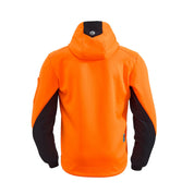 T4 DEXR work hoodie in orange, back view