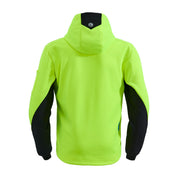 T4 DEXR work hoodie in yellow, back view