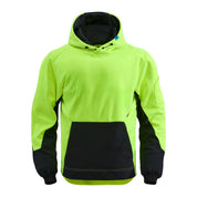 T4 DEXR work hoodie in yellow, front view