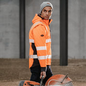 orange high vis jacket with removable sleeves form workwear